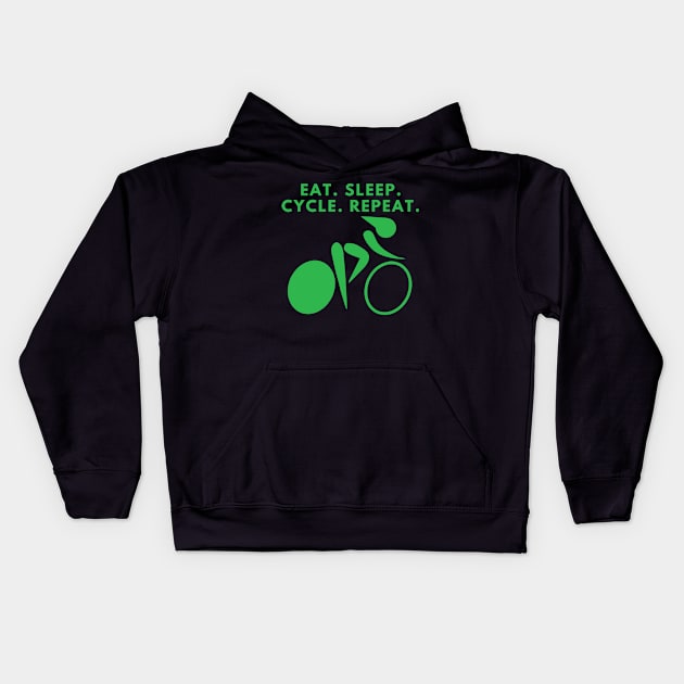 Eat. Sleep. Cycle. Repeat. Kids Hoodie by MtWoodson